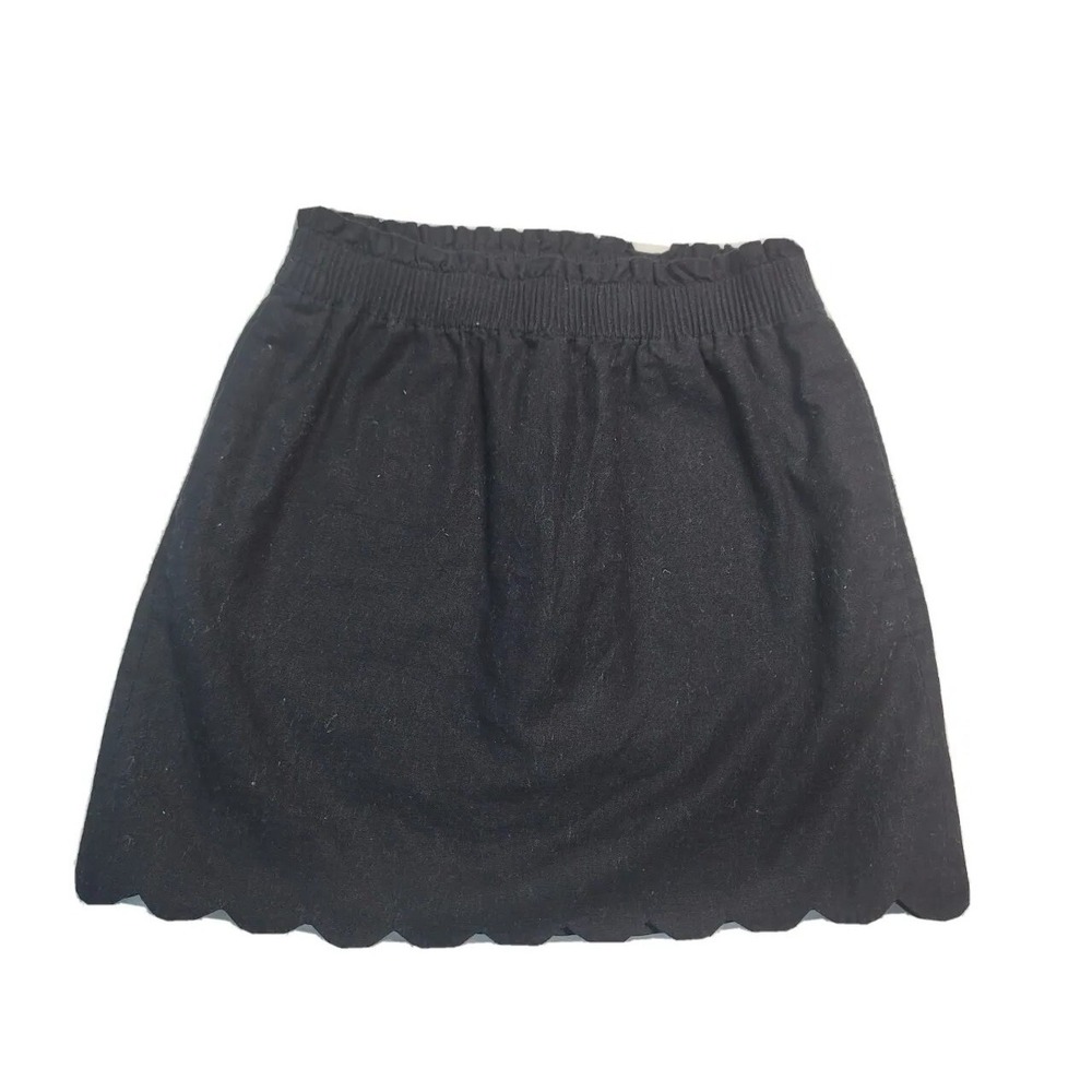 J Crew Women's Linen Skirt 4 Black Short Pull On